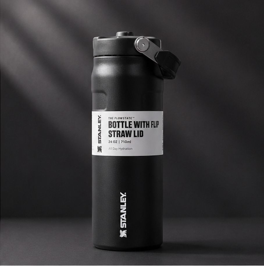 Stanley Style Bottle with Flip Straw Lid