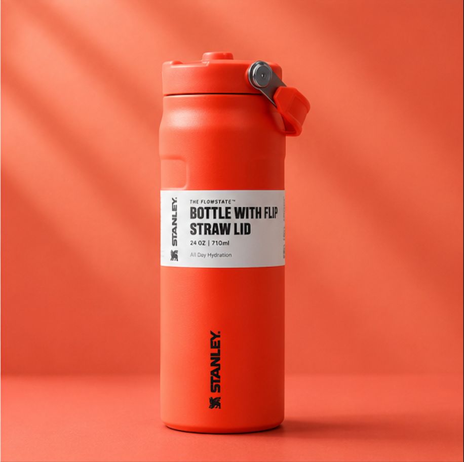 Stanley Style Bottle with Flip Straw Lid