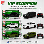 VIP Scorpion 1:18 Scale 7 Function Remote Control SUV with Police Light, Siren, Music & Spray Function