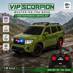VIP Scorpion 1:18 Scale 7 Function Remote Control SUV with Police Light, Siren, Music & Spray Function