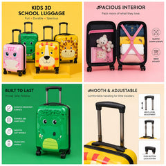 Kids 3D Trolley Luggage Bag with Animal Design