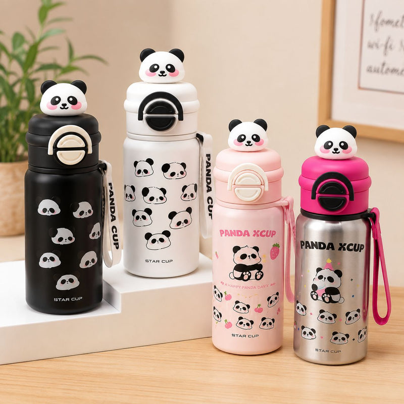Panda Design Kids Water Bottle with Strap