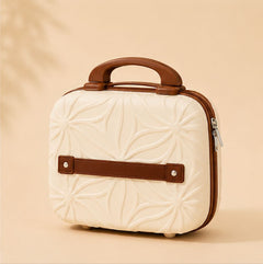 Floral Pattern Hard Shell Vanity Case with Carry Handle
