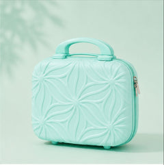 Floral Pattern Hard Shell Vanity Case with Carry Handle