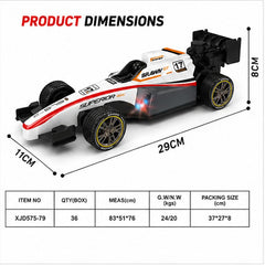 1:14 Scale Speed Formula RC Car with Spray Function & LED Lights