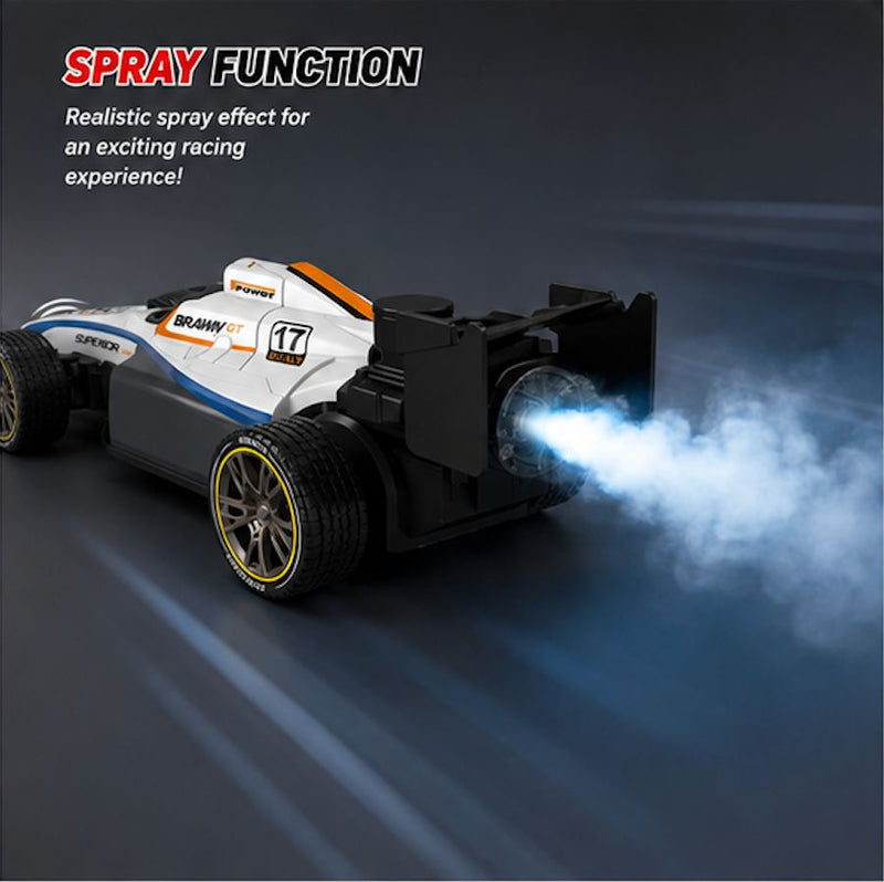 1:14 Scale Speed Formula RC Car with Spray Function & LED Lights