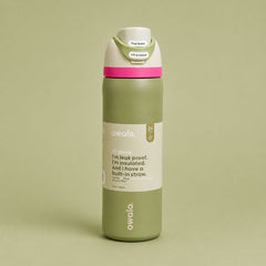 Owala Style Push Button Insulated Water Bottle with Built-in Straw