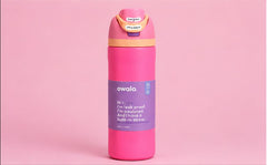 Owala Style Push Button Insulated Water Bottle with Built-in Straw