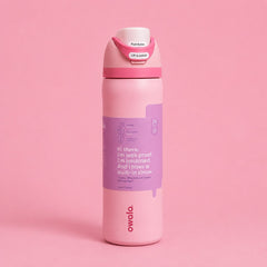 Owala Style Push Button Insulated Water Bottle with Built-in Straw