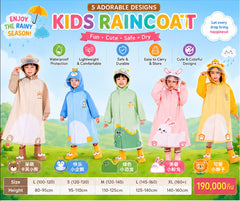 Kids Cartoon Hooded Raincoat
