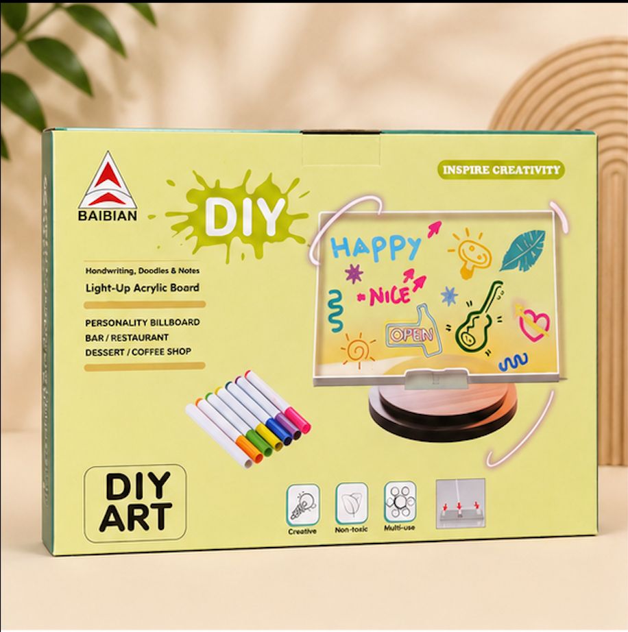 DIY Light-Up Acrylic Drawing Board with Color Markers