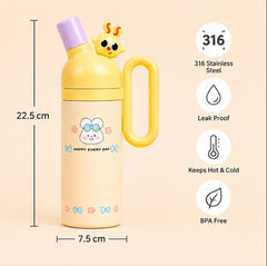 Cute Cartoon Kids Water Bottle with Handle – Leak-Proof School Water Bottle for Boys & Girls