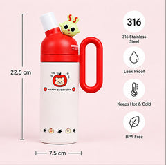 Cute Cartoon Kids Water Bottle with Handle – Leak-Proof School Water Bottle for Boys & Girls