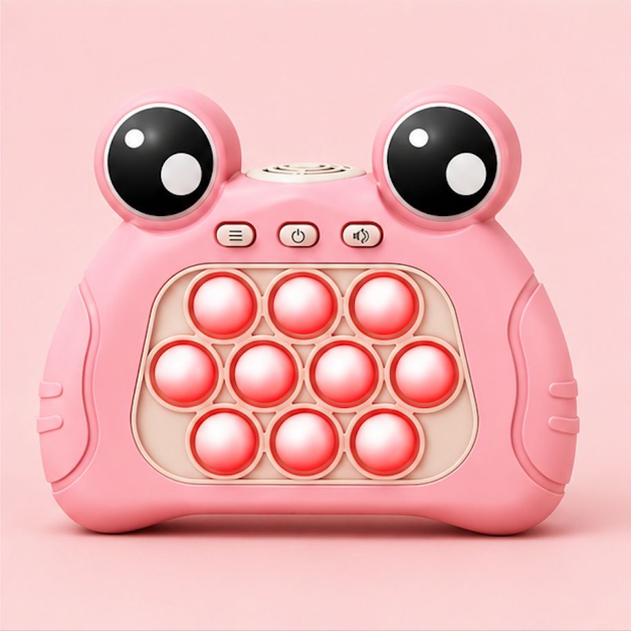 Cute Frog Pop It Game Toy for Kids – Handheld Sensory Toy with Light & Sound