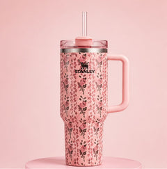 40oz Floral Insulated Quencher Tumbler with Handle & Straw