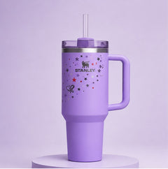 40oz Floral Insulated Quencher Tumbler with Handle & Straw