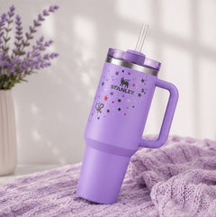 40oz Floral Insulated Quencher Tumbler with Handle & Straw