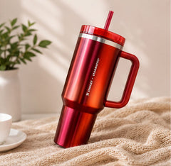 40oz Floral Insulated Quencher Tumbler with Handle & Straw