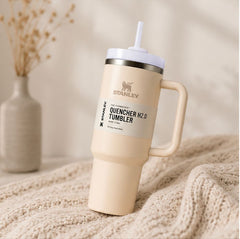 40oz Floral Insulated Quencher Tumbler with Handle & Straw