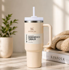 40oz Floral Insulated Quencher Tumbler with Handle & Straw