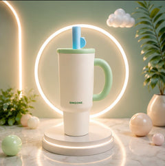 Pastel Handle Straw Tumbler with Lid & Reusable Straw