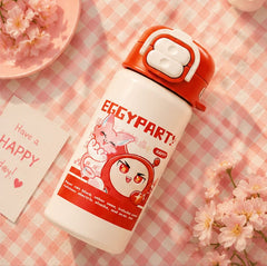 Cream White & Red Cartoon Kids Water Bottle