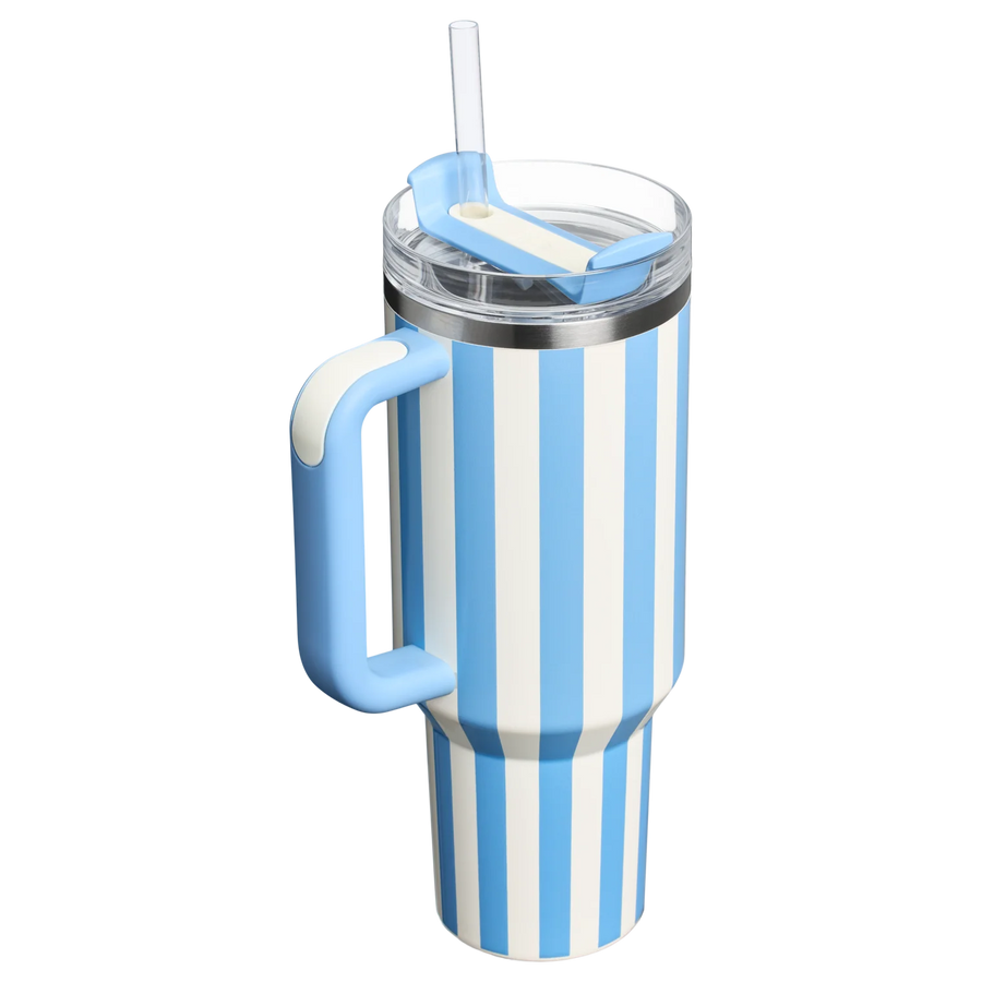 Stanley Quencher H2.0 Cup with Handle and Straw, 40 oz | Flowstate 3-Position Lid | Cup Holder Compatible for Travel | Insulated Stainless Steel Cup | BPA Free | Peach Whip Cabana Gloss