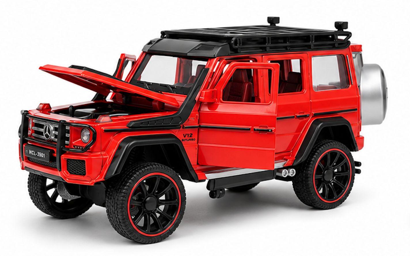 1:22 Die-Cast Remote Control SUV Car with Smoke Effect, Openable Doors & LED Lights – RC Toy Car for Kids